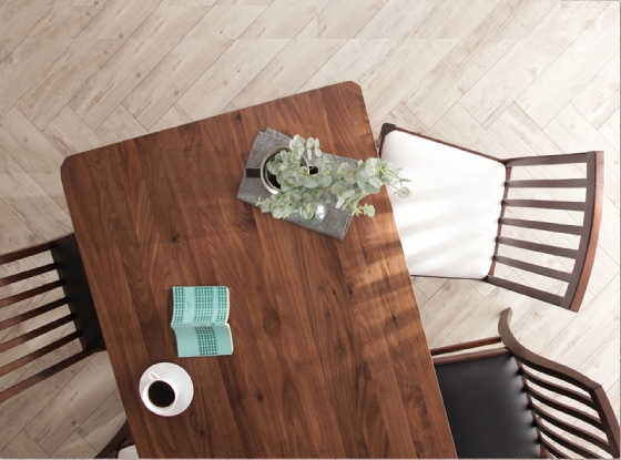 天然木ウォールナット無垢材ダイニングテーブル【Virgo】バルゴ 天板と椅子