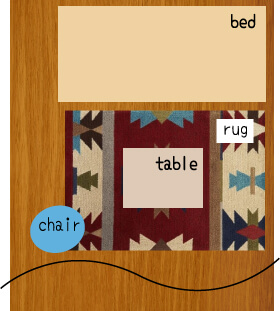 一人暮らしのラグ～ローテーブル下 サイズイメージ2